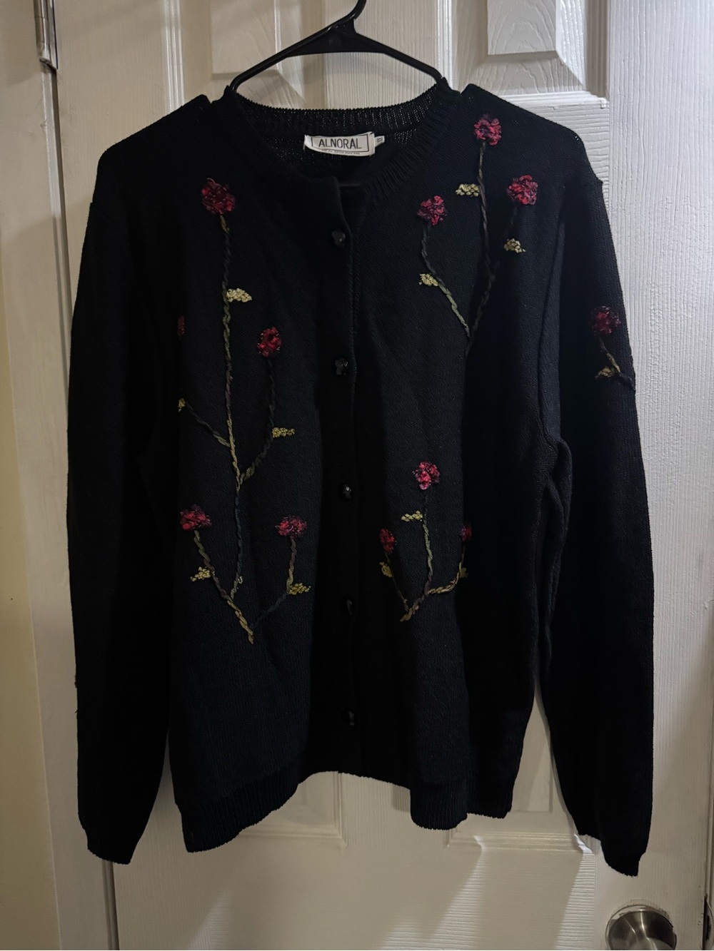 Vintage ALNORAL by Al Spokavicius Women’s XL Floral Wool Blend Cardigan